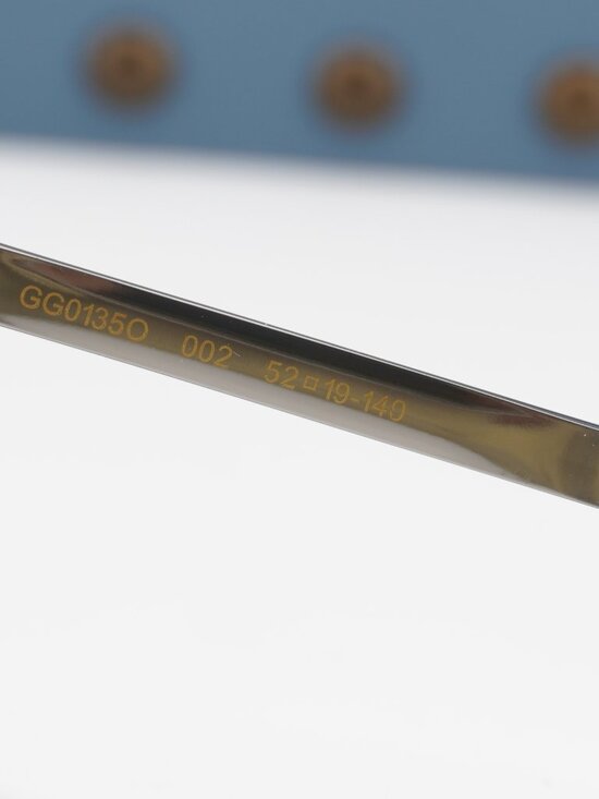 Gucci GG0135O 002 Rectangle Eyeglasses 52mm - Ruthenium / Black main image 12